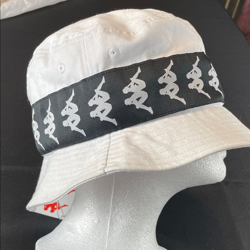 MENS KAPPA 222 BANDA BZAHLAB BUCKET HAT White black cotton